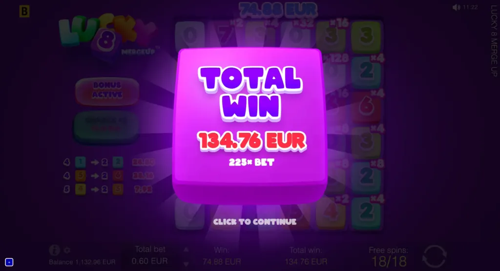 BG Lucky 8 Merge Up Screenshot